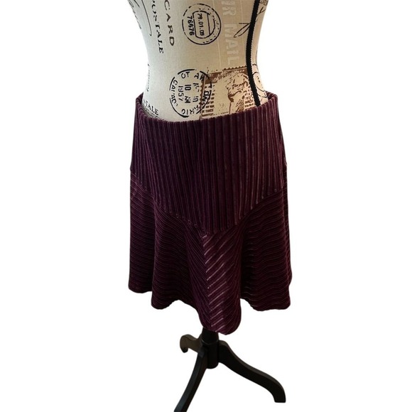 Free People‎ Women's A-Line Mini Skirt Purple Ribbed Size L Casual - Picture 1 of 13